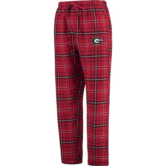 University of Georgia UGA Bulldogs Cotton Red Plaid Flannel Pajama Pants X-Large - Picture 1 of 5